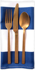 DII Cabana Stripe Outdoor Tabletop Collection, Water Resistant Napkin (Set of 6), Nautical Blue