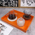 Counter, 11.8*15.7*1.6 Ornage Serving Tray for Coffee Table, Rectangular Plastic Decorative Tray with Handles