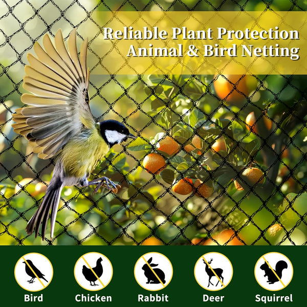 13 40 Bird Netting for Garden, x FT Bird Netting for Chicken Coop, Heavy Duty Garden Poultry Net Mesh with Ties