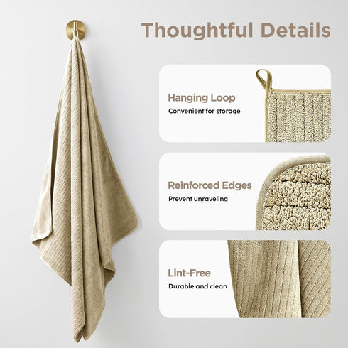 Lunoku 8 Set, 2 2 4 Oversized Bath Towels Piece Towel Extra Large Bath Sheets, Hand, Washcloths, Luxury Soft Super