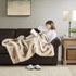 50x60 Hyde Lane Faux Fur Throw Blanket - Ultra Long Pile, Luxury Fluffy Fox Golden with Brown Tipped Throws for Couch