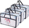 Clear Clothes Storage Bag Organizer with Reinforced Handle, Vinyl Bags for Comforter, Blanket, Bedding - 3 Pack, 55 L,