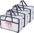 Clear Clothes Storage Bag Organizer with Reinforced Handle, Vinyl Bags for Comforter, Blanket, Bedding - 3 Pack, 55 L,