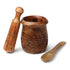 3.5 GoCraft Wooden Carved Mortar and Pestle | Grinder for Herbs, Spices and Kitchen Usage, Natural Mango Wood Engraved