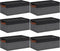 GhvyenntteS Small Fabric Storage Bins, 6 Pack, 11.8" x 7.87" x 5.11" Baskets with Leather Handles for Closet Storage