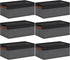 GhvyenntteS Small Fabric Storage Bins, 6 Pack, 11.8" x 7.87" x 5.11" Baskets with Leather Handles for Closet Storage