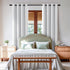 Windows,Grommet 2 52" 54" Jubilantex Light Grey Linen Full Blackout Curtains for Bedroom Burlap Style Light Blocking