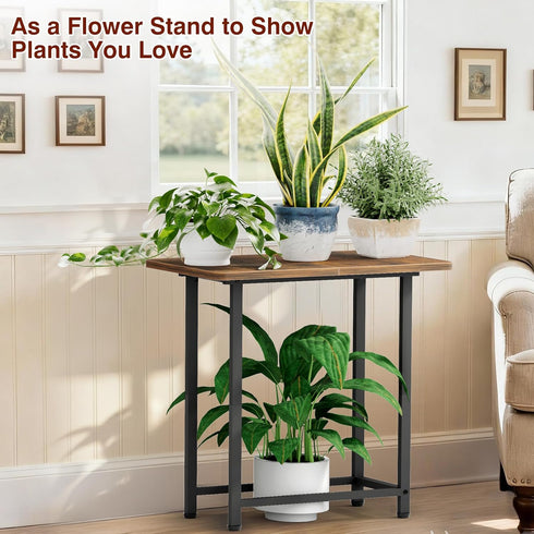 MISSLO Narrow End Table Living Room with Large Tabletop, Sofa Couch Side Table Bedroom Slim Nightstand for Small Space