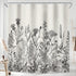 Riyidecor Wild Floral Shower Curtain 72Wx78H, Botanical Flower Plant Art Printed Fabric with Hooks