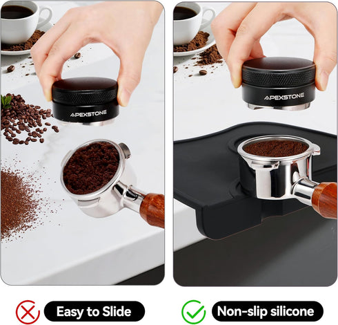 Apexstone Espresso Silicone Tamper Mat, 8 Inch X 6 Inch, Coffee Tamp Mat