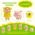 Set of 6 Pink Pig Refrigerator Magnet Party Pack 3D Round Face for Silver Fridge Office Dry Erase Board Stainless Steel Door Freezer Whiteboard Cabinet Magnetic Great Fun for Adult Girl Boy Kid by Qurly