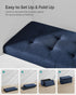 SONGMICS Foldable Storage Ottoman, 15 x 30 x 15 Inches, Midnight Blue, 660 lb Load Capacity