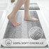 Gibelle Grey Bathroom Rug Set, 2 Piece Chenille Non Slip Bath Mat, Quick Dry Bathroom Decor Accessories