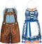 Hillban 2 Pcs Oktoberfest Mardi Gras Apron Couples Cooking Aprons, German Party Costume for BBQ