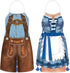 Hillban 2 Pcs Oktoberfest Mardi Gras Apron Couples Cooking Aprons, German Party Costume for BBQ