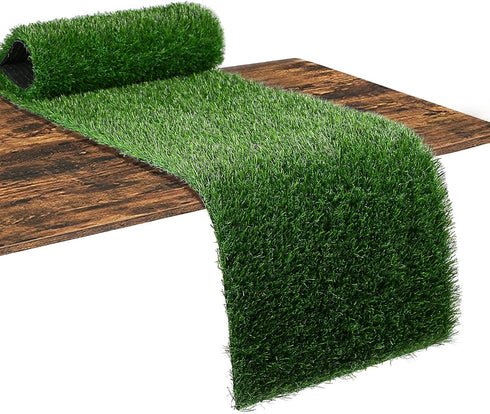 XLX TURF 12 x 36 Inches Artificial Grass Table Runner - Green Fake Grass Turf for Golf Football Party Decorations,