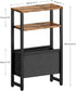 3 LET503R Narrow Side Table, Slim End Table with Magazine Rack, Bedside Table for Small Spaces, Tier Sofa Couch Table