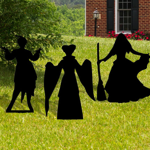Witch Halloween Decorations Outdoor, Hocus Pocus Garden Metal Stakes Decor, Halloween Silhouette Party Supplies