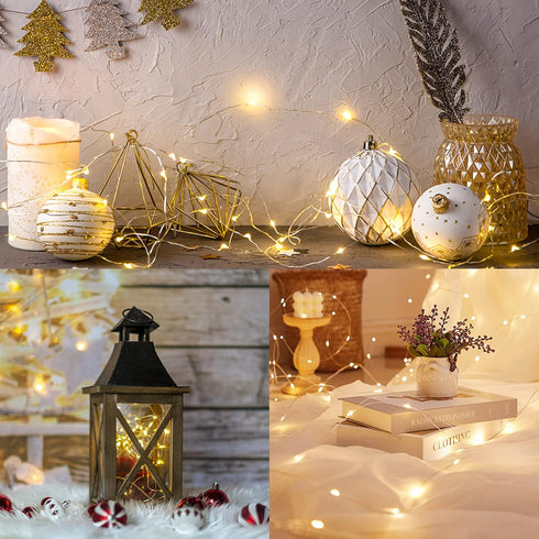 24 Pack 7 20 WATERGLIDE Fairy Lights Battery Operated (Included), ft LED Mini String Lights, Waterproof Silver Wire