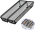 2PCS Drawer Organizer for Kitchen, Utensil Mesh Drawer Organizer with Interlocking Arm for Flatware, Black