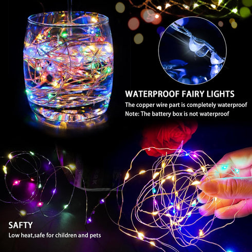 12 Pack 7Ft 20 3 Fairy Lights LED Twinkle String Lights Modes Battery Operated Waterproof Firefly Starry for Mason Jar