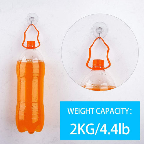 Awpeye 20 Packs Suction Cup Hooks, 1.77 Inches Universal Clear PVC Suction Cups with Hooks for Kitchen Bathroom