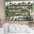 EOBTAIN Green Plant Wall Tapestry Cactus and Floral Potting on Bookshelf Tapestries
