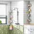 4 Holder,63.7-119 Inch Urackify Corner Shower Caddy Tension Pole, Tier Adjustable Bathroom Organizer Shelves, Shower