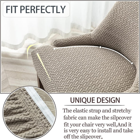 2 Pack TOPCHANCES Wingback Side Chair Cover,Stretch Stripes Rhombic Geometric Wingback Chair Covers Slipcover Banquet