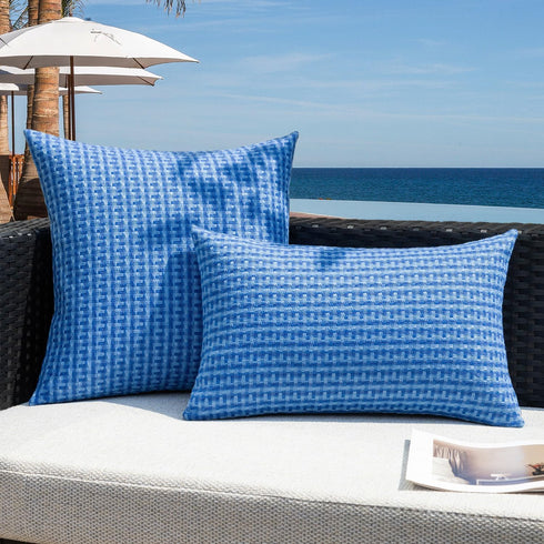 Pack 2 20x20 Inch, Kevin Textile Outdoor Waterproof Throw Pillow Covers of Farmhouse Decorative Cushion Covers