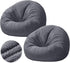 Sliner 2 Pcs Stuffed Animal Storage Bean Bag Chair Cover, Large Zipper Bean Bag Cover for Adults (No Filler), Soft