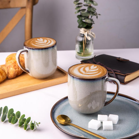 12OZ Set 6, Sets,Ideal LERATIO Ceramic Coffee Mugs of Large Porcelain Coffee Cups With Large Handle