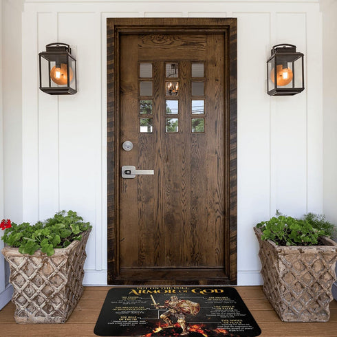 Welcome Door Mats Armor of God Knight Poster Rugs - Indoor Floor Greeting Doormat for Kitchen Bedroom 16x24 inch