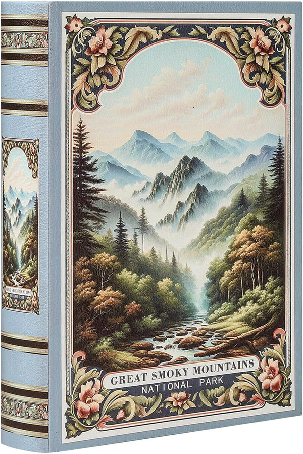 Decorative Wooden Book Box - Vintage Faux Book Boxes with National Park