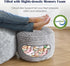 Room,Office,20"x 15",Light Round Pouf Ottoman,Corduroy Poufs with Memory Foam Filling for Foot Rest,Soft Footstool