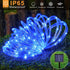 33FT 135 8 Solar Rope Lights Outdoor, LED Solar Rope Lights for Outside, Waterproof Solar Powered Fairy Light