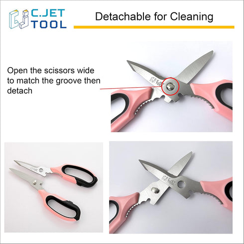 8" Heavy Duty Utility Scissors, All Purpose for Cardboard, Plastic, Carpet, Sharp Stainless Steel Blades