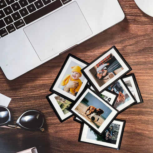 Magnetic Polaroid Picture Frame 2.5 * 3.5", Instax Mini Frame Photo Magnets, Black-20 Pcs for Fridge, Wallet Size