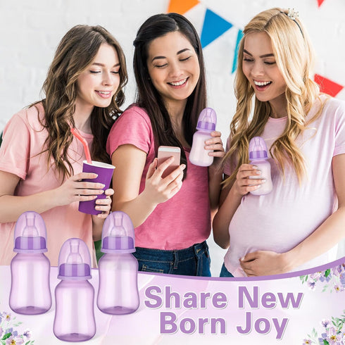 30 Sets SiliFine Pcs Baby Shower Favors Party Bottle Chug Game Mini Bottles Gift for Gender Reveal Birthday Party