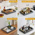 40cm x30cm Serving Trays with Handles, Grey Decorative Serving Tray, Ottoman Trays, Living Room, Bathroom, and Outdoors