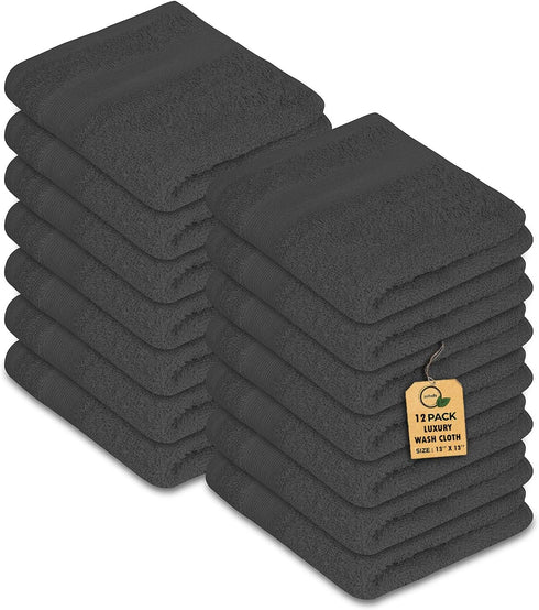 Pack 12 (13" 13") 100% Softolle Premium Wash Cloths of x Ring Spun Cotton | Luxury Washcloths | Ultra Soft Face Towels
