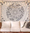 Neasow Bohemian Tapestry Wall Hanging, Beige White Floral Tapestry, 60×80 inches, Boho Hippie Home Decor