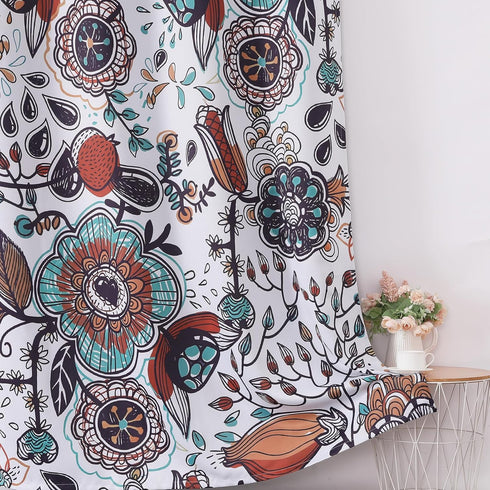 Pack 2,Bohemian Room,Grommet Drapes,52x90 Inch Estelar Textiler Vintage Garden Plants Herbs Print Blackout Curtains