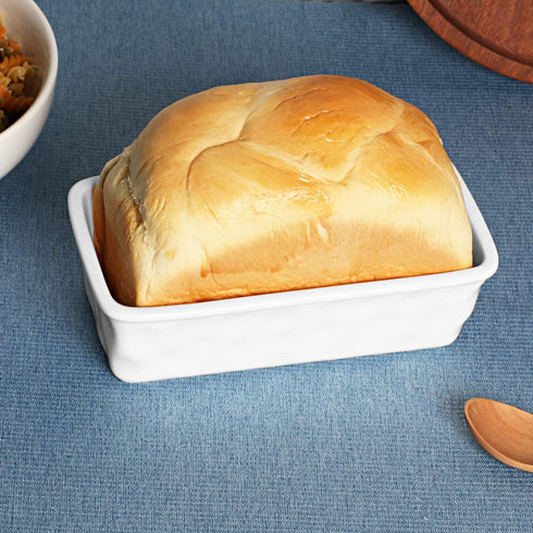 HAOTOP Nonstick Baking Bread Loaf Pan, 8.5 x 4.6 Inch (White)