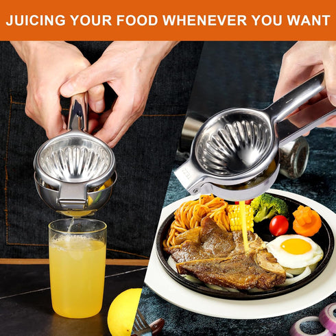 TEZZ Upgraded Extra Large Lemon Squeezer, Heavy Duty Handheld Orange Juicer, Stainless Steel Citrus Press