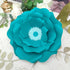 Pack 6 Turquoise Teal Paper Flower with Gold Leaf for Wall Living Room Bed Room Wall Decoration Wedding Birthday Bridal