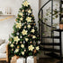 Geefuun 28PCS Christmas Tree Decorations: Gold Glitter Poinsettias Artificial Flowers Ornaments with Clips