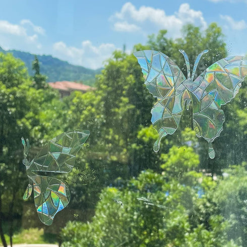 Set of 20 Butterfly Static Window Clings, Anti Collision Decals for Bird Strikes, Glass Awareness Stickers