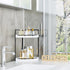 Counter 2 (White-2 Corner Bathroom Organizer, Tier Wood Vanity Storage, Waterproof Skincare Shelf for Kitchen