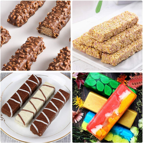 YJWYDM 12 Pack Silicone Granola Bar Molds, Rectangle, for Energy Bars, Cereal, Protein, Brownie, Cheesecake & More